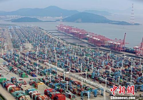 浙江寧波舟山港?！≌掠聺?攝