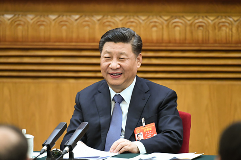 2019年3月5日，習(xí)近平總書(shū)記參加十三屆全國(guó)人大二次會(huì)議內(nèi)蒙古代表團(tuán)的審議。